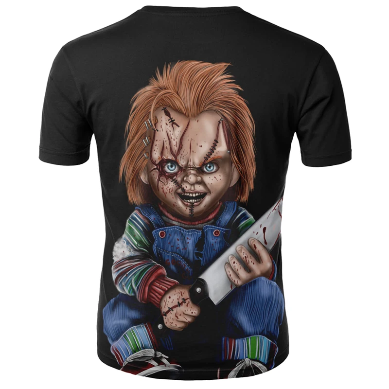 

Summer new horror movie Chucky T-shirt 3D printing T-shirt Cool men and women all-match T-shirt casual streetwear clown T-shirt