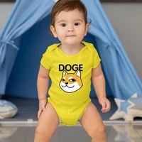 simple doge print fashion short sleeved infant romper creative all match dog cute summer comfortable newborn jumpsuit