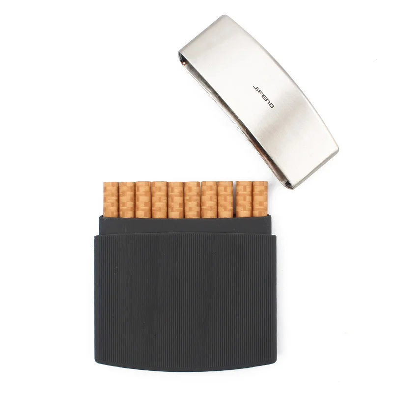 

10 Pieces of Cigarette Case Men Waterproof and Pressure Proof Portable Metals Cigarette Cork Cigarette Accessories