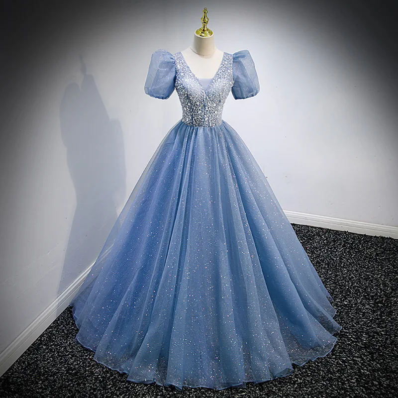 

Блестящее бальное платье GUXQD, платья для Quinceanera, платье с пышными рукавами для выпускного вечера, вечерние платья, платье для торжества, платье для вечеринки