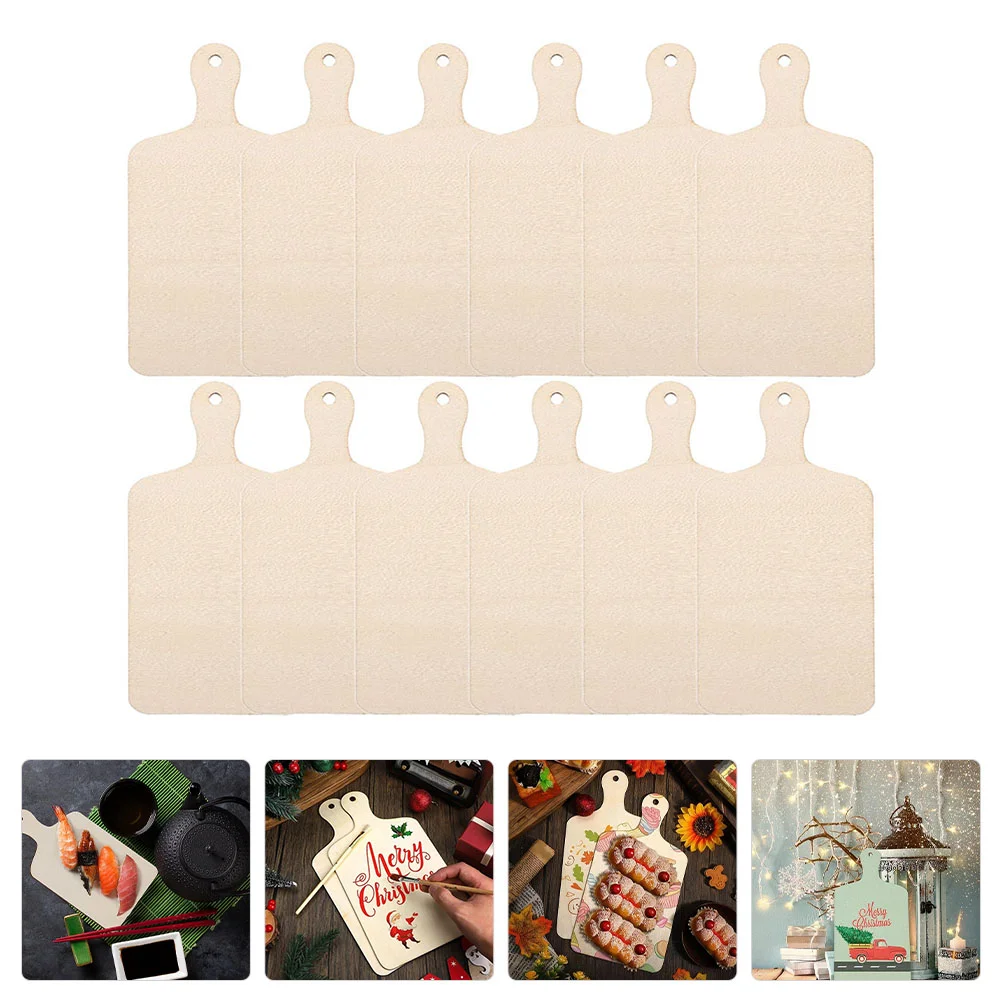 

12 Pcs Graffiti Chopping Board Wood Piece Boards Children Toy Small Wooden Cutting Tray Kids Supply Unfinished Bulk Toys