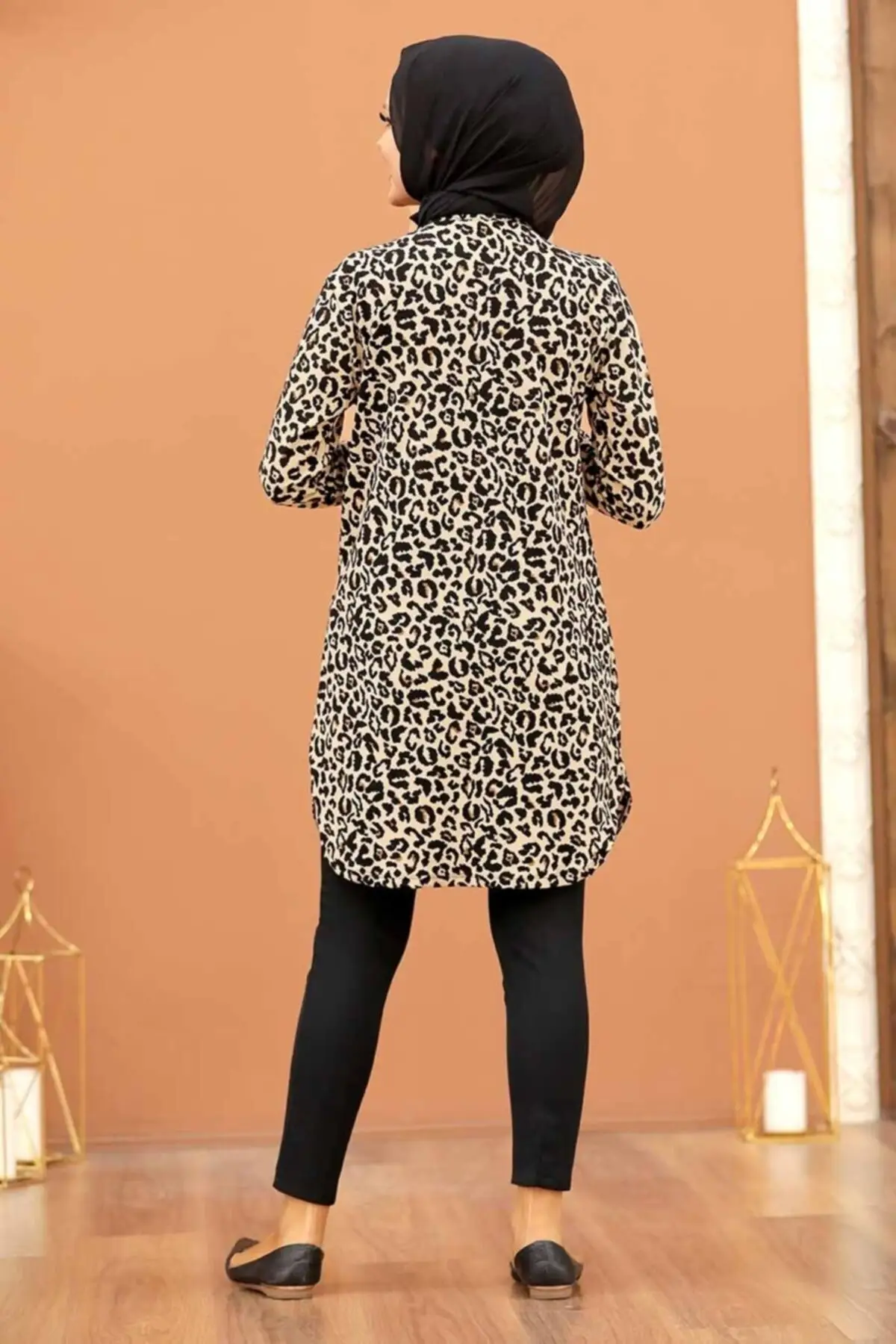 

Hijab Leopard Patterned Tunic Muslim Tunic 2021 Fashion