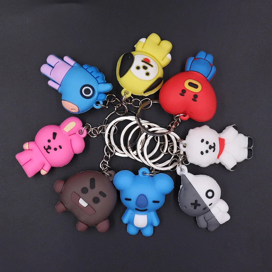 

Fashion Cartoon Animal Keychain Stainless Steel Ring Keychain Unisex Student Bag Key Pendant Accessories Birthday Gift