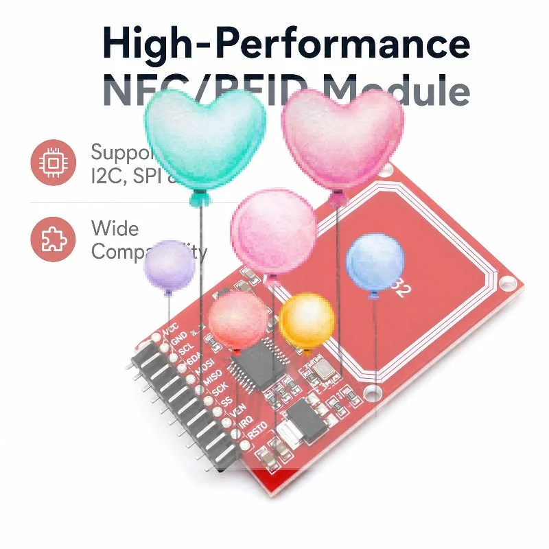 Фото Модуль чтения и записи NFC RFID PN532 V3 со встроенной антенной, поддержка I2C SPI HSU для электронных проектов DIY №3