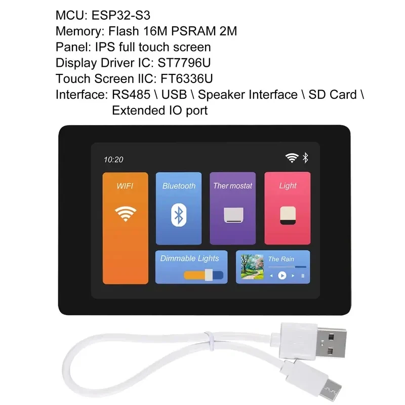 Фото WT32-SC01 Plus ESP32 ЖК-дисплей с TFT-экраном 3,5 дюйма, 480 x 320, 16 МБ Flash, без инструментов для отладки №3