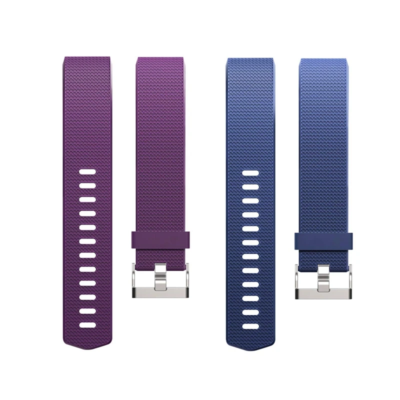 

2X Smart Wrist Band Replacement Parts For Fitbit Charge 2 Strap For Fit Bit Charge2 Flex Wristband Purple & Blue