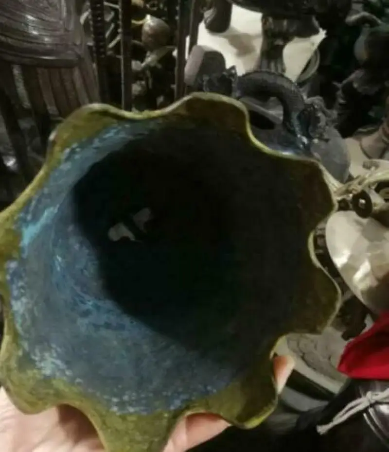 Тибетская бронзовая буддистская храм летающая Статуя Дракона колокольчик