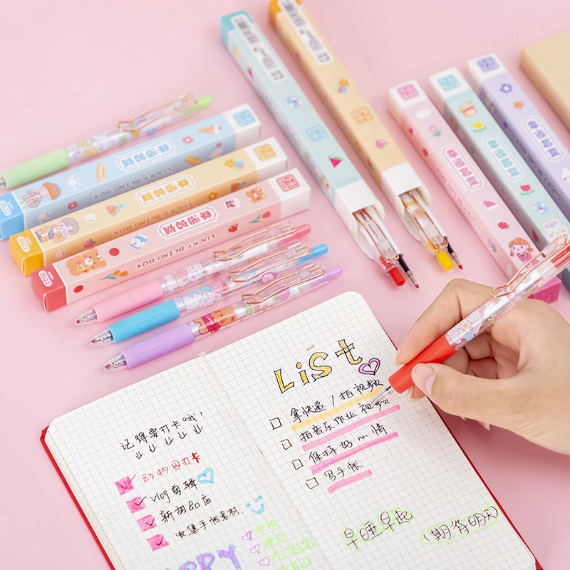 

1pc Ins Cute Lucky Pen Students High-value Press Pen Surprise Children's Creative Small Gift Stationary