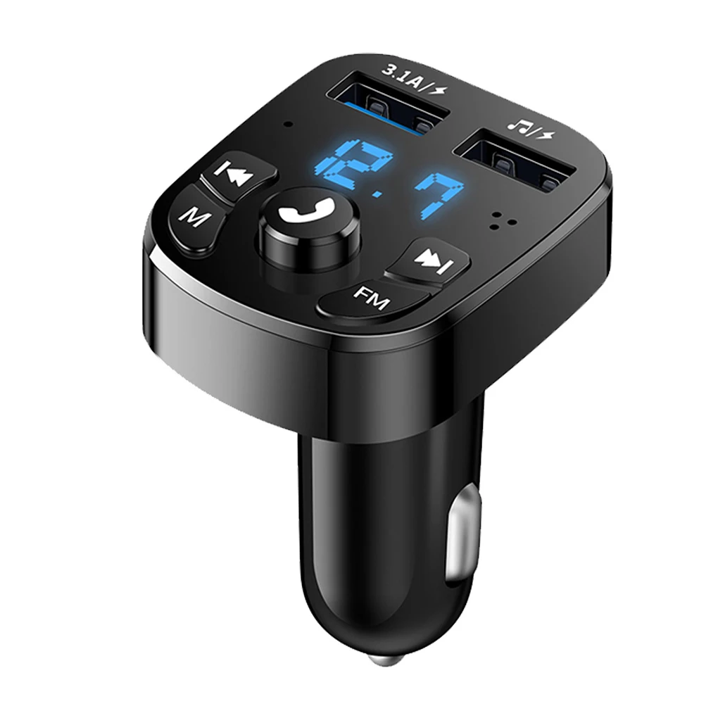 

Bluetooth 5.0 Автомобильный MP3-плеер, беспроводной FM-передатчик, аудио адаптер, Hands-free, автомобильный двойной USB-порт, зарядка, автомобильные аксесс...
