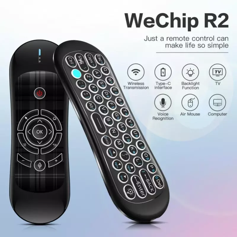 

Wechip R2 2,4G беспроводная мышь с клавиатурой подсветка датчика движения Air Mouse тачпад пульт дистанционного управления клавиатурой для Android TV Box