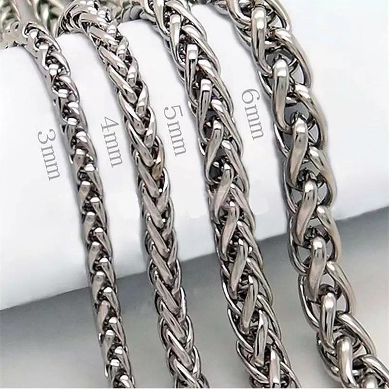 

STAINLESS STEEL TWIST CHAIN NECKLACE FOR MEN MALE THICK LONG NECK PUNK ROCK STYLE