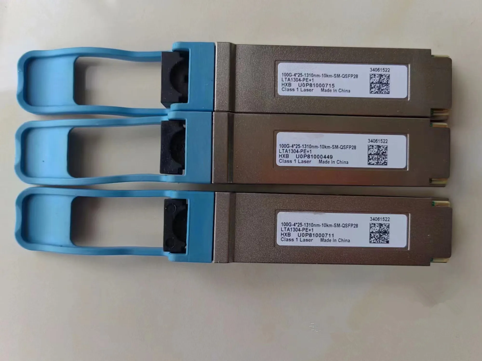 H-W QSFP28 1310NM 100G 10KM Transceiver 100G-4*25-1310nm-10km-SM-QSFP28 34061522 LTA1304-PE+1 FTLC1152WGPLC-HW LC Interface