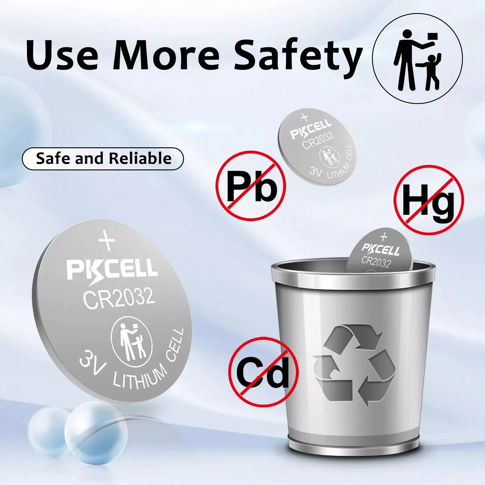 PKCELL 20PCS CR2032 3V Button Batteries BR2032 DL2032 ECR2032 Cell Coin Lithium Battery Watches Car Remote Key