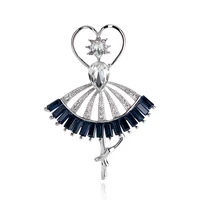 tulx crystal ballet girl brooches for women rhinestone dance figure brooch pins wedding corsage jewelry