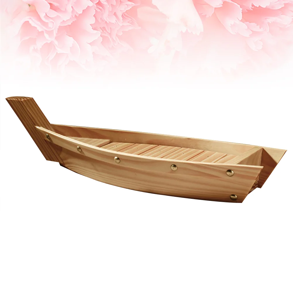 

Sushi Boat Tray Plate Serving Wooden Japanese Dish Sashimi Platter Wood Board Plates Large Forshaped Decorative Restaurant
