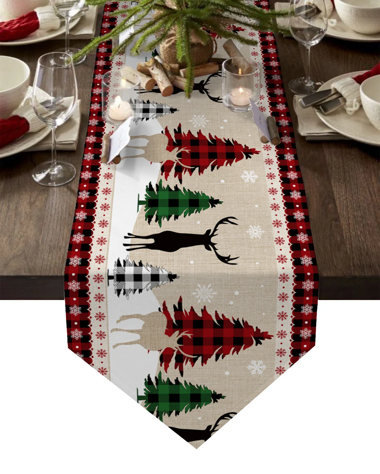 

Рождественская елка, лось, силуэт, Настольная дорожка, Рождественский обеденвечерние стол, Настольная дорожка s украшения для свадебного ст...