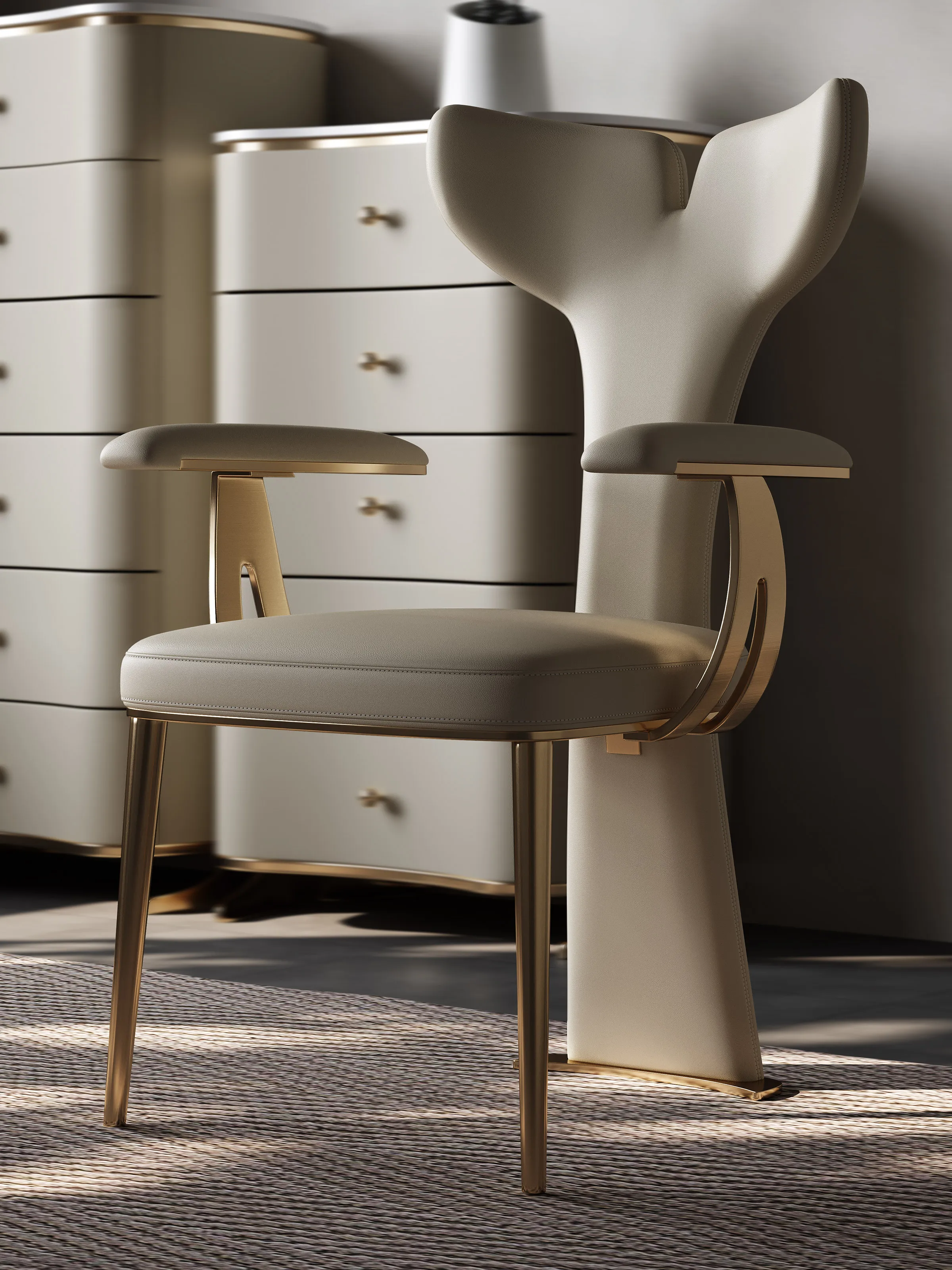 

Роскошное современное кожаное настольное кресло светильник, обеденное кресло, высококачественное домашнее итальянское минималистичное дизайнерское кресло с высокой спинкой