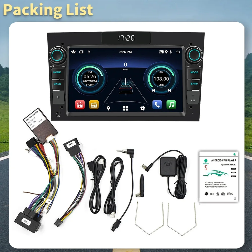 2-диночное радио Android для Opel Vauxhall Corsa D MK3 2007-2014, 7-дюймовый экран, беспроводной Carplay, автомобильный мультимедийный головное устройство, стерео авторадио (art.: 3920d05733c19) - 3920d05733c19