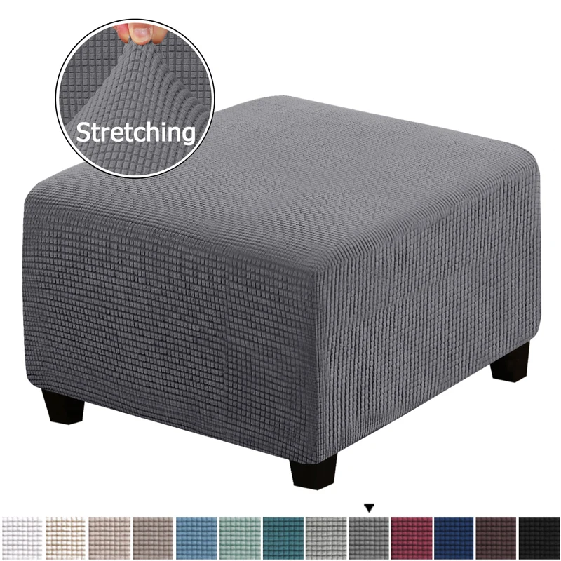

1/2PCS Jacquard Ottoman Stool Cover Elastic Square Footstool Sofa Slipcover Footrest Chair Covers Furniture Protector Covers