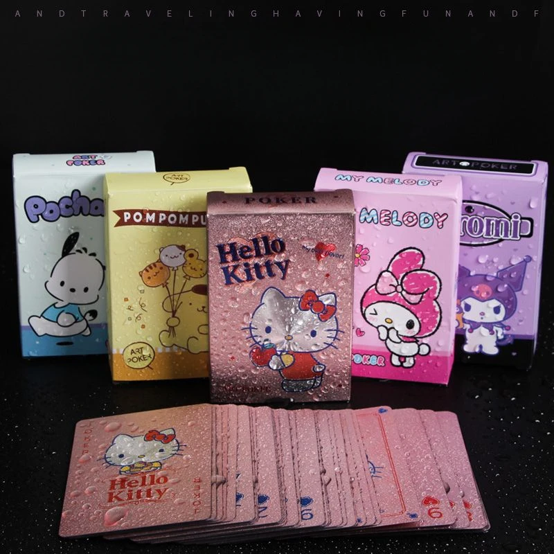 Новые игральные карты Hello Kitty нежный ПВХ-пластик водонепроницаемый покер Kuromi