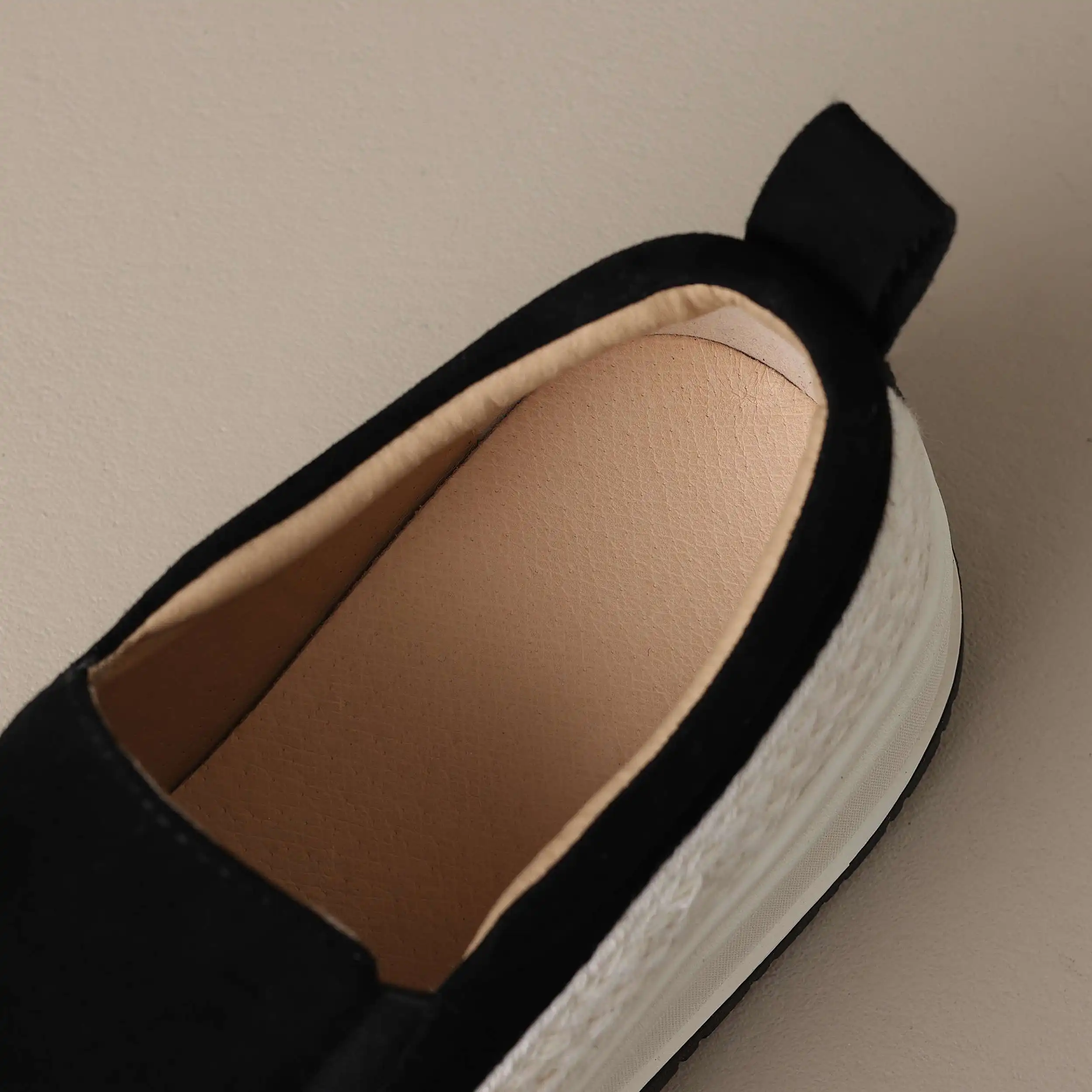 Lanxuryee овечья замша высокий каблук толстая подошва слипоны Весенняя женская