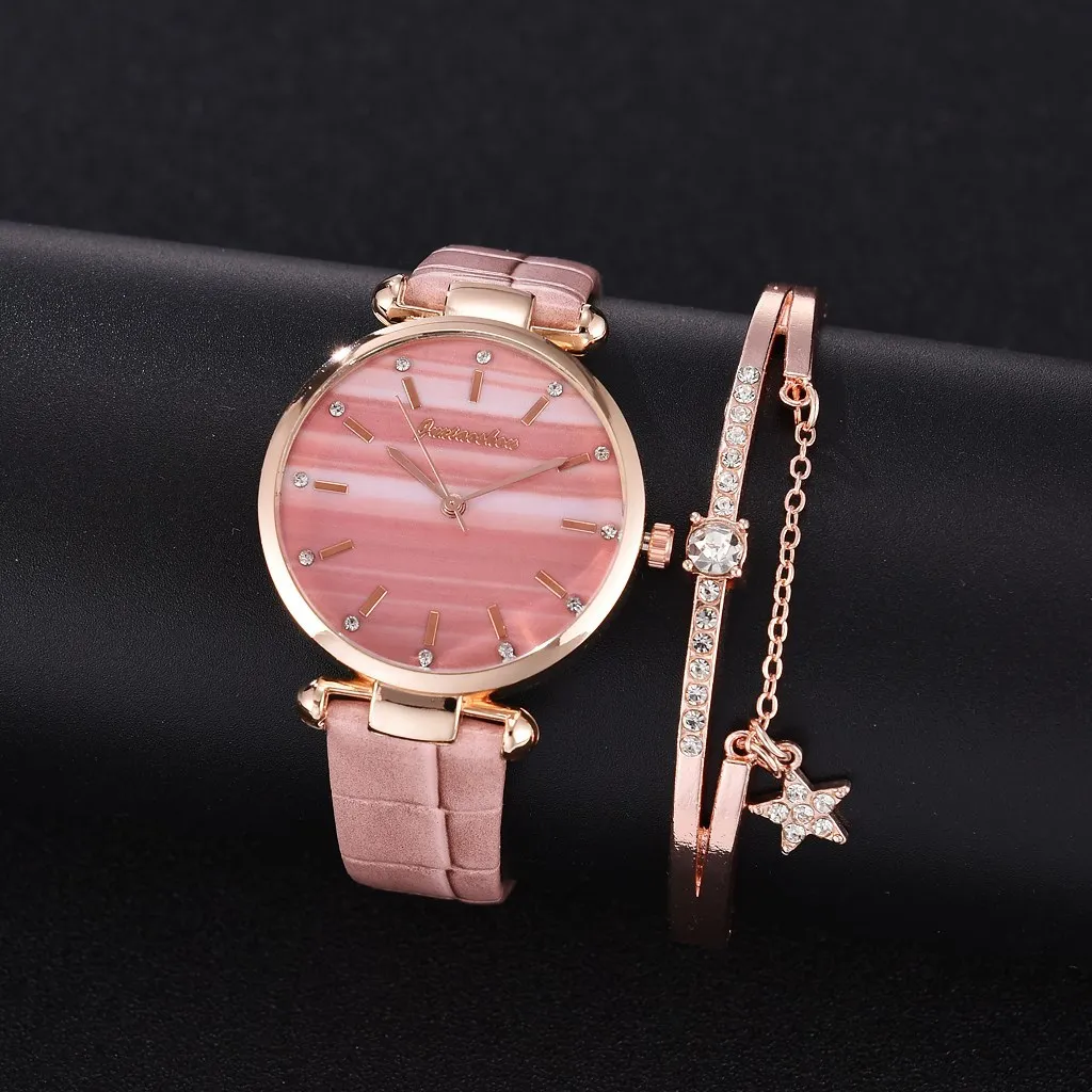 

Ladies Diamond Watch Bracelet Leather Rhinestones New Fashion Casual Designer Ladies Watch Clock Simple Gfit Montre Femme