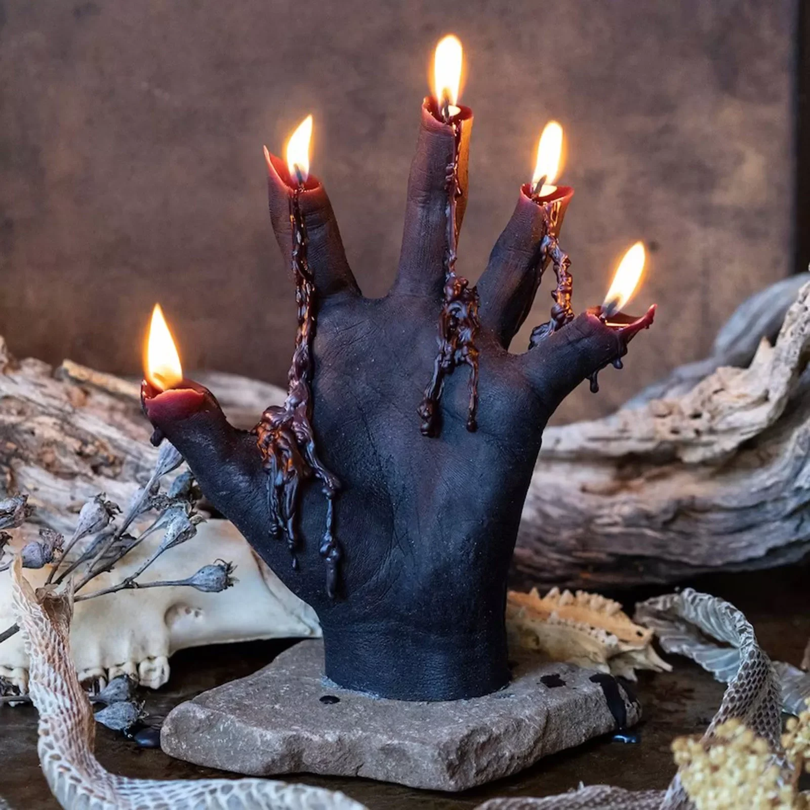 

NEW IN Candle Holder Fireplace Bleeding Hand Candle Candle Horror Decor Creepy Candles Hiking Candle Relaxing for Women Stress