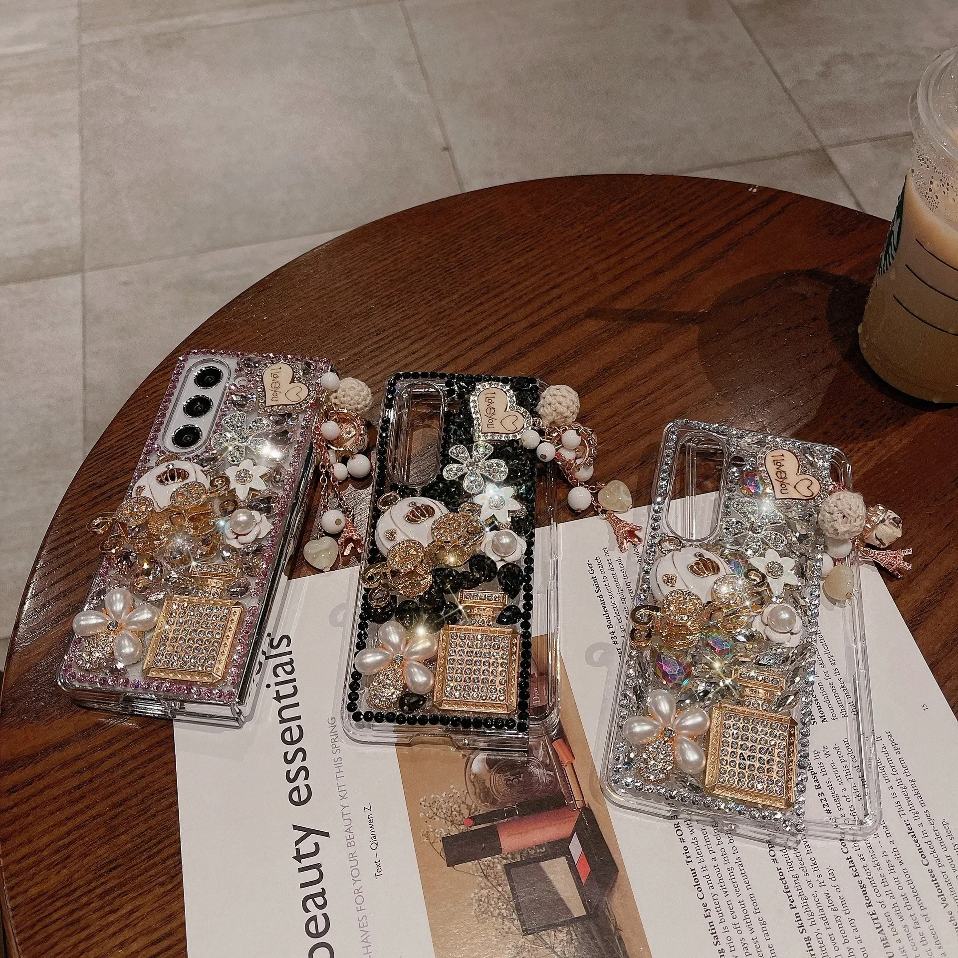 Роскошный чехол для телефона со стразами в виде тыквы прозрачный Samsung Z Fold 5 4 3