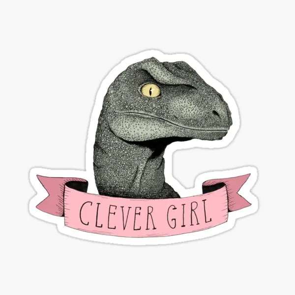 

Clever Girl Raptor Dinosaur 5PCS Stickers for Art Car Stickers Bumper Kid Decor Laptop Home Cute Cartoon Living Room Funny