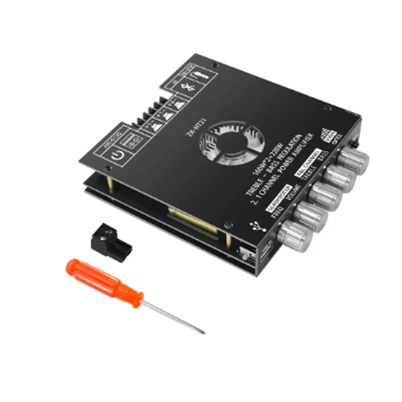 

160WX2+220W TDA7498E ZK-HT21 2.1 Channel Bluetooth Digital Power Amplifier Module DC15-36V High And Low Tone Subwoofer