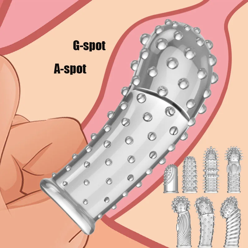 Многоразовый Вибратор на палец, стимуляция точки G, презерватив на палец, рукава на пенис, массаж клитора, эротические секс-игрушки для женщи...