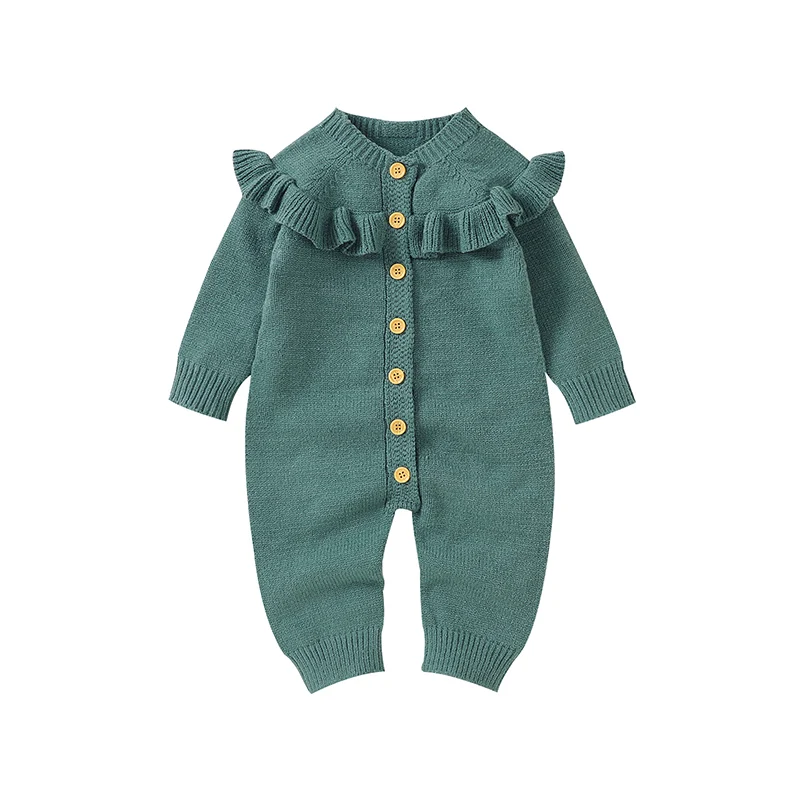 

Baby Rompers Long Sleeve Newborn Infant Kids Girl Solid Jumpsuits Playsuits Autumn Winter One Piece Toddler Knit Overall Clothes