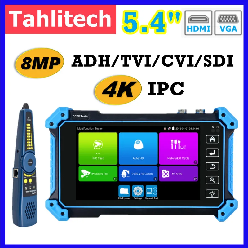 4K тестер камеры видеонаблюдения ipc poe 8MP AHD TVI CVI HDMI входной кабель Tracer RJ45 TDR тест Rapid