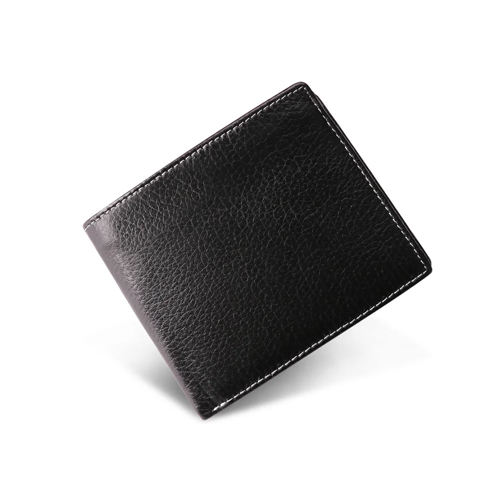 

New Genuine Leather Men Rfid Zipper Wallet Male Portomonee Short Wallet Coin Purse Business Credit Card Holder Men Wallet