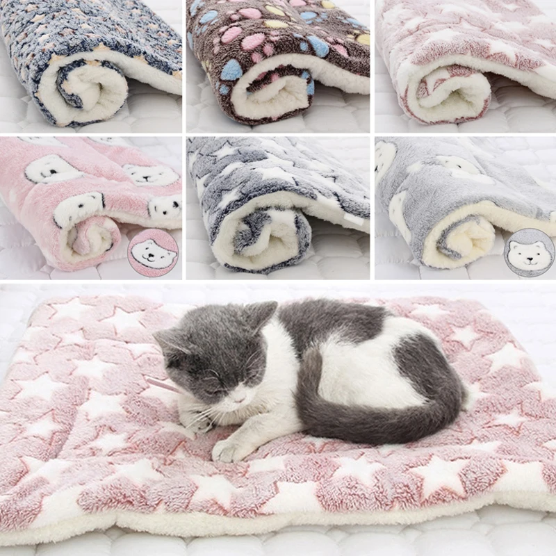

Аксессуары мягкая кровать для домашних питомцев, коврик для щенков, котят, мягкая подушка для кошек, матрас для собак, кошек, Флисовая теплая кровать, маленькие коврики, одеяло для сна