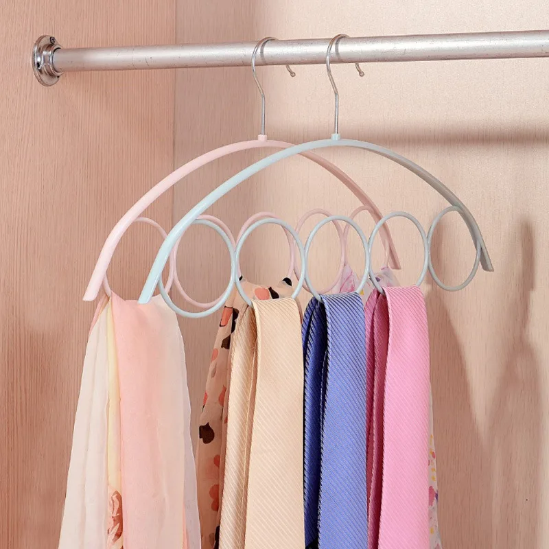 

1PC 5 Hole Scarf Wraps Shawl Storage Hanger Ring Rope Slots Holder Hook Ring Ties Hanger Belt Rack Scarves OrganizerHolder Hook