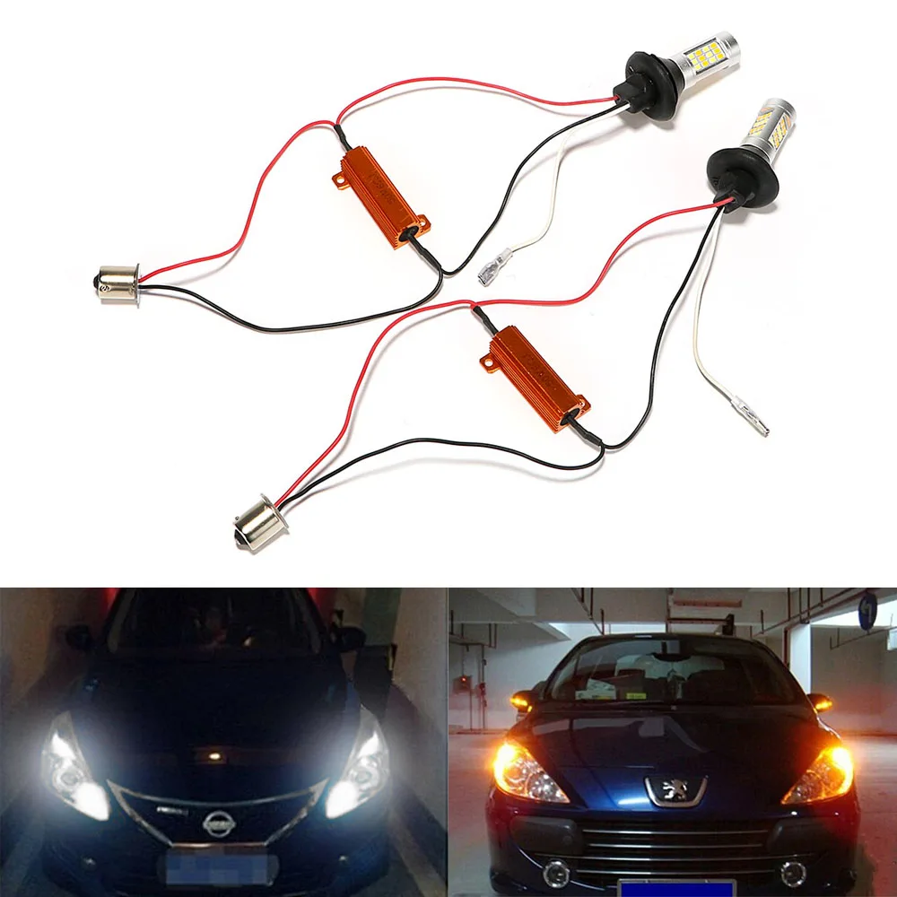 

2Pcs/Set Universal 1156 42 LEDs Daytime Running Lights Car-styling DC 12V LED Car DRL Car Turn Signal Light 2 In 1 Auto Lamps