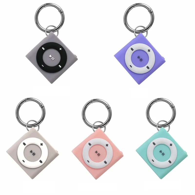

For Airtag Case,Colorful MP3 Style Soft Silicone Airtag Holder,Anti-Lost Protective Silicone Airtag Keychain For Airtag Tracker