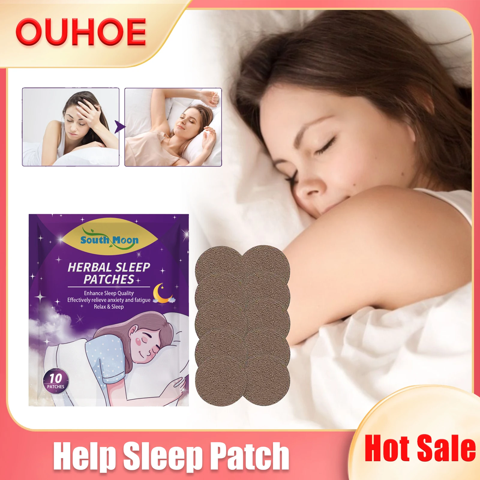 

Sleep Aid Patch Insomnia Treatment Relieve Stress Anxiety Fatigue Neurasthenia Soothing Body Relax Improve Help Sleeping Sticker
