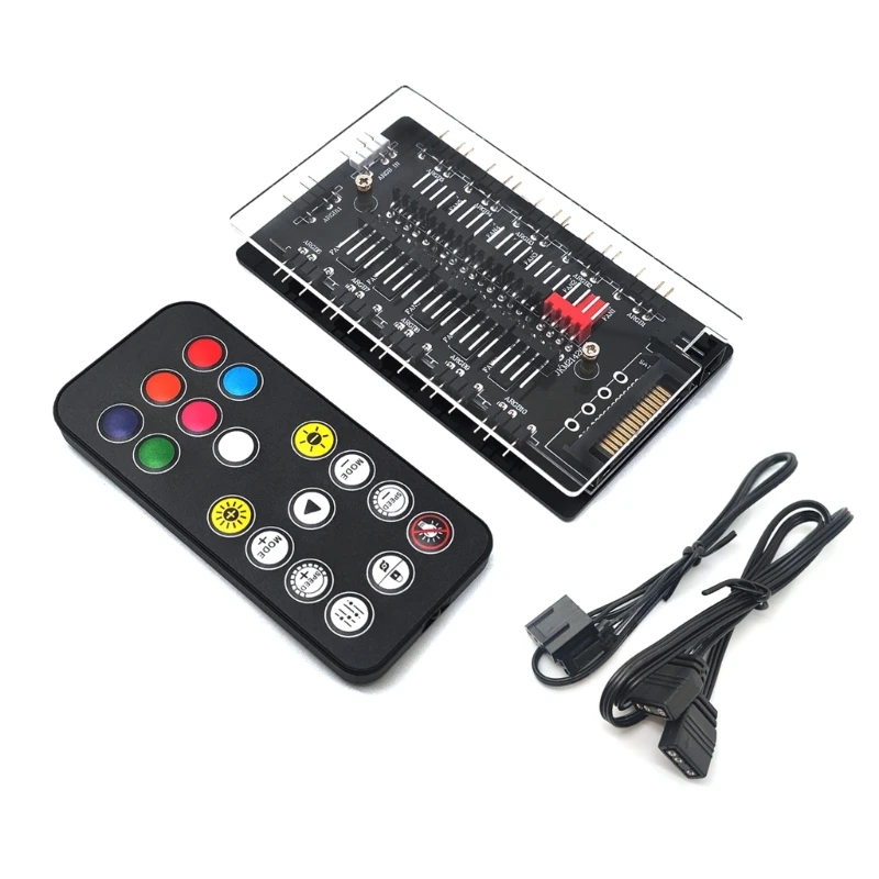 

B0KA ARGB 5V 3Pin Splitter Hub PWM Temperature Control and Synchronization for PC Fan