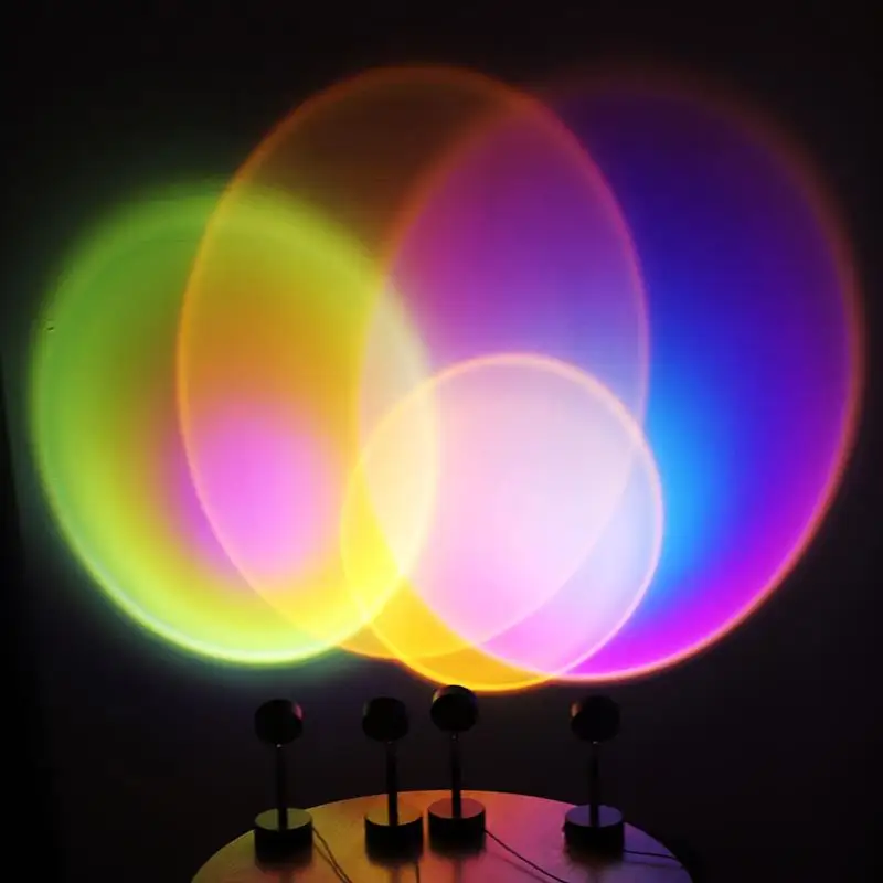 

USB Sunset Projection Lamp LED Rainbow Projector Light RGB Projection Lamp Home Atmosphere Romantic Valentines Day Visual Light