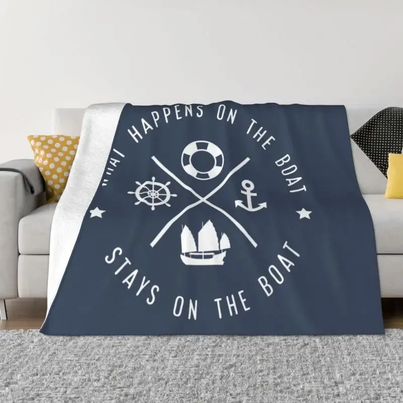 

Что происходит на лодке остается на лодке одеяла фланелевые Sprint морской матросский цитаты Бросьте Одеяло для дивана уличные постельные принадлежности