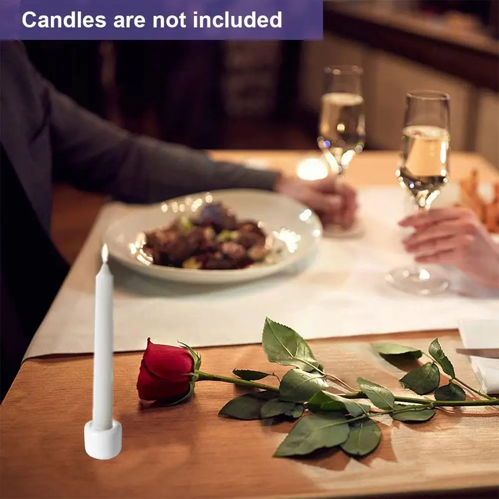 

2021 Set Of 10 Pcs White Ceramic Spell Candle Holders For Mini Taper Chime Candles J8i8