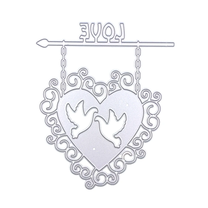 

Полые парные птицы подвесные сердечки знаки рамка металлические режущие штампы Режущий инструмент для тиснения высечки трафарет для скрап...