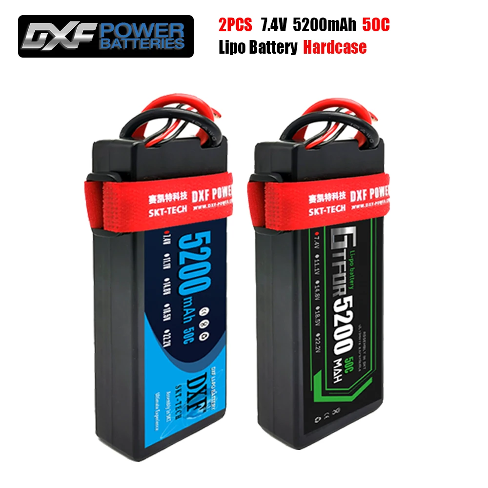 Аккумулятор DXF Lipo 2S 7 4 В 5200 мАч 50C синяя версия гоночный жесткий чехол Deans для