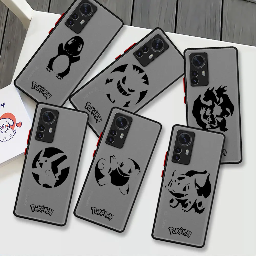 Черный чехол с покемоном Пикачу для Xiaomi Mi 11 12 12X 9T 10T 11T 11X Pro Note 10 Lite Poco X3 M3 NFC