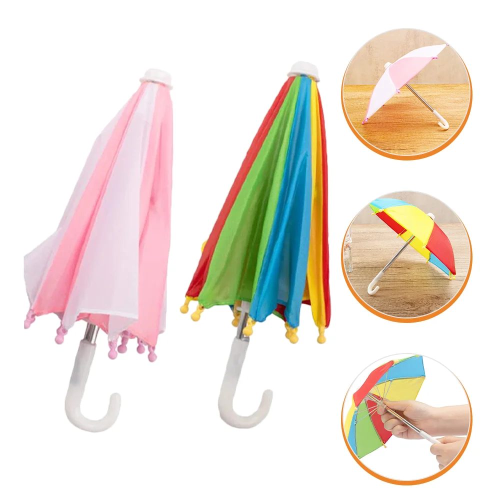 

Mini Umbrella Micro Landscape Sunny House Accessories Kids Toy Decorative Children Adjustable Phone Unbrella
