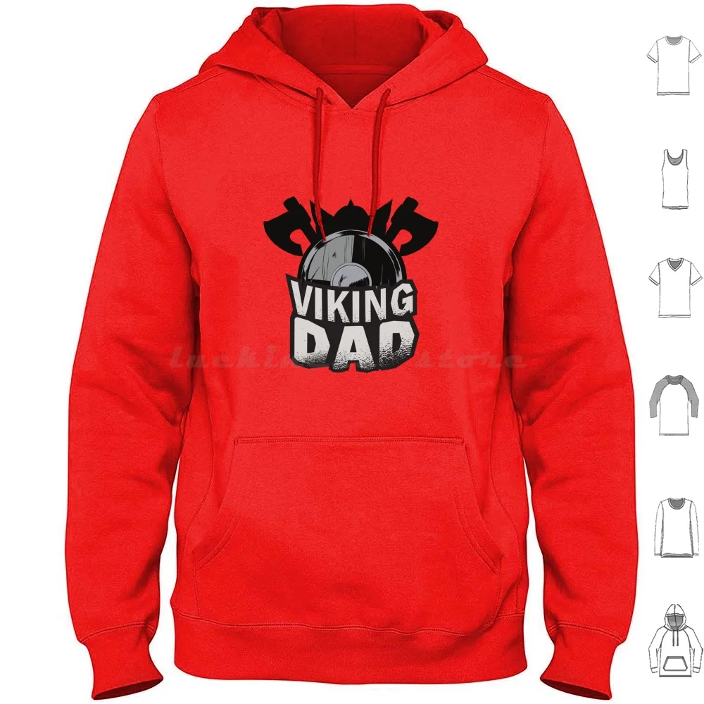 

Viking Dad Best Father Shield Design Hoodie cotton Long Sleeve Viking Father Funny Bearded Fathers Day Nordic Odin Viking