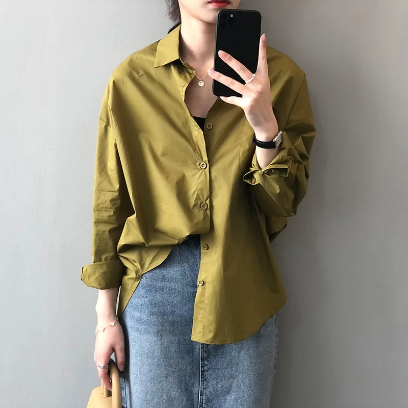 

2022 Spring Women's Blouse Korean Fashion Long Sleeve Loose Designer Shirt Elegant Chic Ofice Wear Ladies Tops Clothing