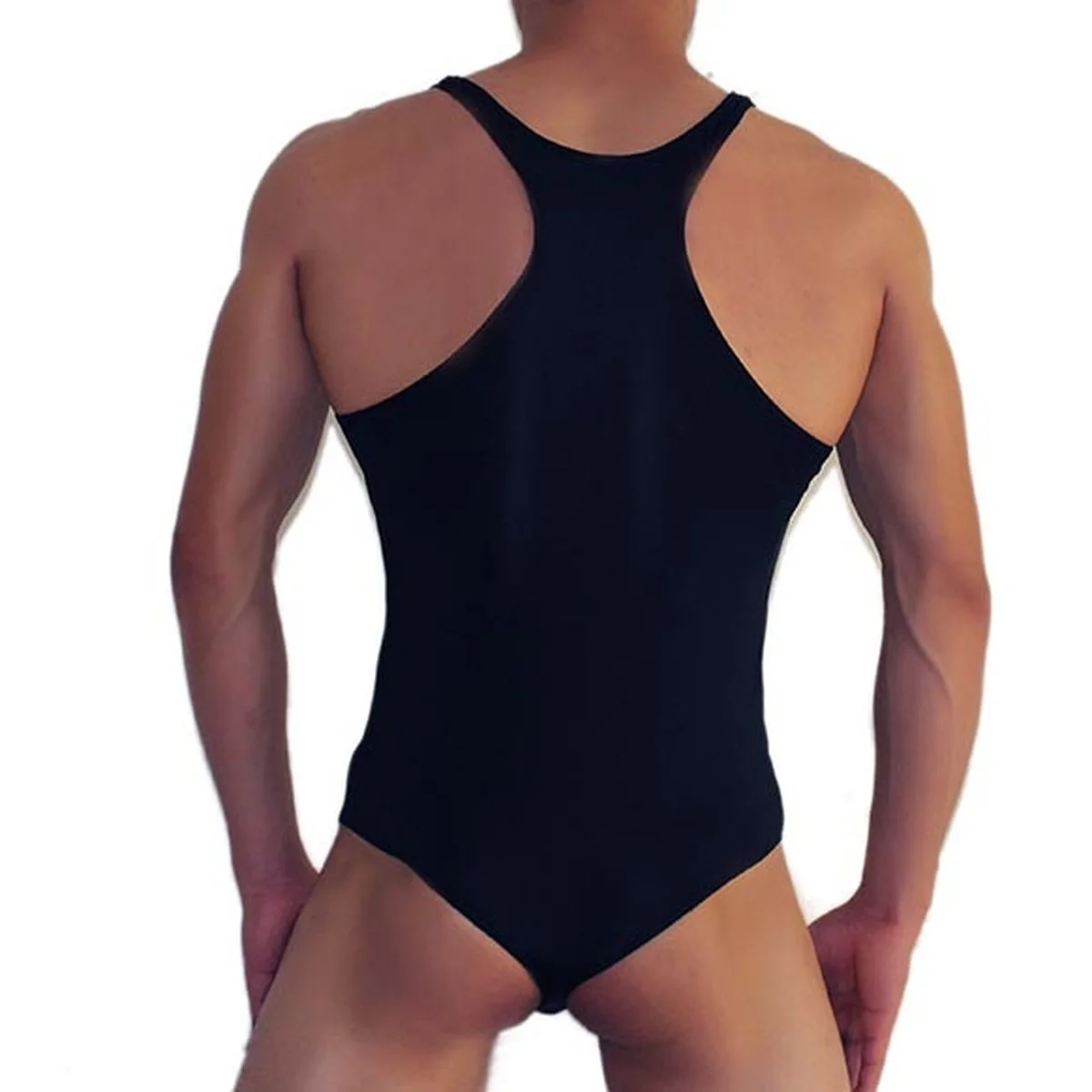 Mens Jumpsuits One-Piece Mini Tank Tops Sexy Man Bikini Tight Undies Ultrathin Men's Bodysuits  Wrestling  Singlet Homme Leotard